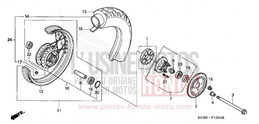 ROUE ARRIERE VT125C6 de 2006